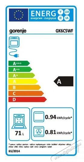 Gorenje GK6C5WF Konyhai term&eacute;kek - S&uuml;tő-főzőlap, tűzhely (szabadon&aacute;ll&oacute;) - Kombin&aacute;lt tűzhely (szabadon&aacute;ll&oacute;) - 505263