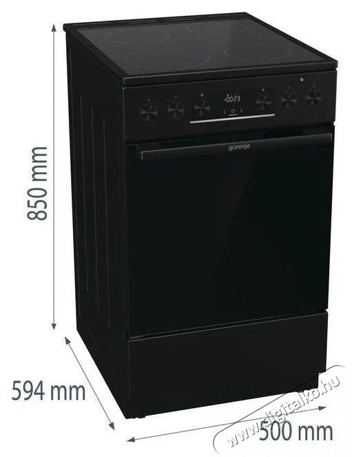 Gorenje GECS5C70BPA Konyhai term&eacute;kek - S&uuml;tő-főzőlap, tűzhely (szabadon&aacute;ll&oacute;) - Elektromos tűzhely (szabadon&aacute;ll&oacute;) - 505230