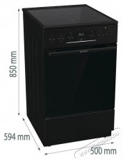Gorenje GECS5C70BPA Konyhai term&eacute;kek - S&uuml;tő-főzőlap, tűzhely (szabadon&aacute;ll&oacute;) - Elektromos tűzhely (szabadon&aacute;ll&oacute;) - 505230
