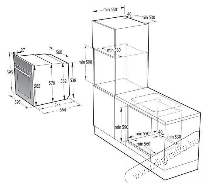 Gorenje BOP6737E02BK Konyhai term&eacute;kek - S&uuml;tő-főzőlap, tűzhely (be&eacute;p&iacute;thető) - S&uuml;tő (be&eacute;p&iacute;thető) - 505718