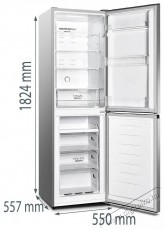 Gorenje NRK418DCS4 szürke, alulfagyasztós, Hűtő:171L, Fagyasztó:85L, No frost hűtőszekrény (Újszerű) Konyhai termékek - Hűtő, fagyasztó (szabadonálló) - Alulfagyasztós kombinált hűtő - 513801