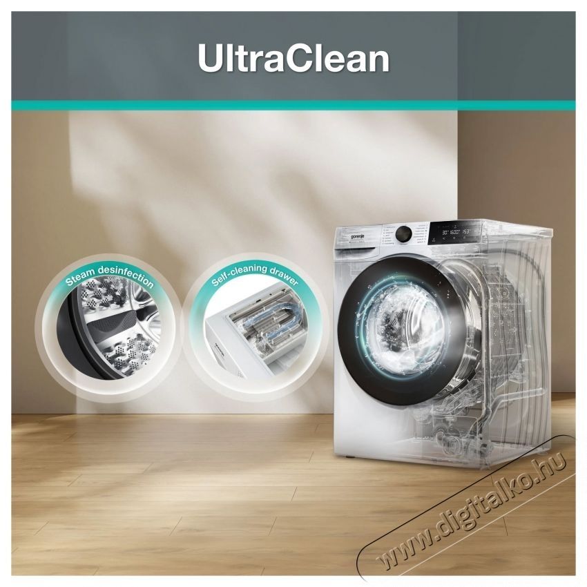 Gorenje WG484A31B UltraClean Mos&oacute;g&eacute;p H&aacute;ztart&aacute;s / Otthon / K&uuml;lt&eacute;r - Mos&oacute;g&eacute;p / sz&aacute;r&iacute;t&oacute;g&eacute;p - El&ouml;lt&ouml;ltős norm&aacute;l (60cm-ig) mos&oacute;g&eacute;p - 537675