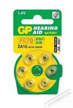 GP Batteries GP Hearing Aid ZA10 (7005ZD, PR70) Cink-levegő hallókészülék elem 6db/bliszter Akkuk és töltők - Elem - 406271