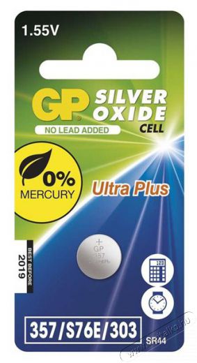 GP Batteries GP SR1154 (357/S76E/SR44) ezüst-oxid gombelem 1db/bliszter Akkuk és töltők - Elem - 407936