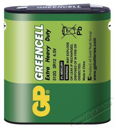 GP Batteries GP Greencell 4,5 V laposelem 3LR12 1db/zsugor Akkuk és töltők - Elem - 410775