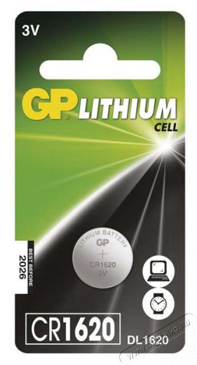 GP Batteries GP CR1620 lítium gombelem 1db/bliszter Akkuk és töltők - Elem - 464731