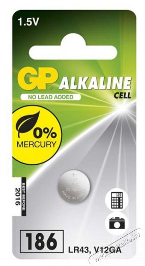 GP Batteries GP LR43 (V12GA) fotó és kalkulátor elem 1db/bliszter Akkuk és töltők - Elem - 464621