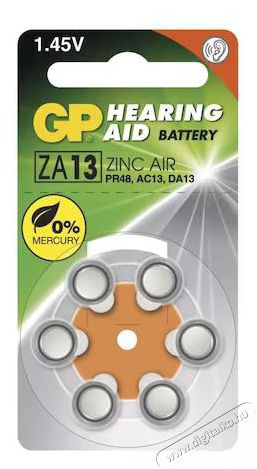 GP Batteries GP Hearing Aid ZA13 (7000ZD, PR48) Cink-levegő hallókészülék elem 6db/bliszter Akkuk és töltők - Elem - 464729