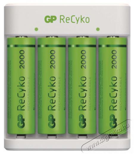 GP Batteries GP Eco E411 Akkutöltő + 4×AA GP ReCyko 2000 Akkuk és töltők - Li-ion akkumulátor és töltő (utángyártott) - Töltő - 416719