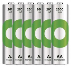 GP Batteries GP ReCyko NiMH Akkumulátor HR6 (AA) 2600mAh 6db Akkuk és töltők - Elem méretű akku és töltő - Akku - 507322