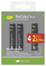 GP ReCyko+ Pro HR03 4+2db/bliszter 800mAh AAA akku Újdonságok - Új termékek - 337286