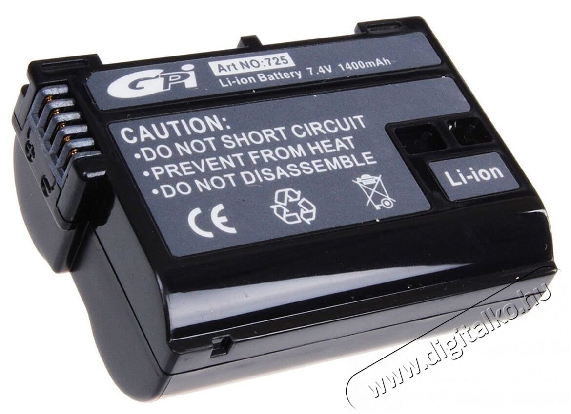 GPI 725 Li-ion akkumulátor Nikon EN-EL15 (1400mAh) Akkuk és töltők - Li-ion akkumulátor és töltő (utángyártott) - Akku - 322821