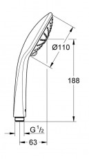 Grohe Euphoria 110 Massage III zuhanyfej (27221001) Háztartás / Otthon / Kültér - Fürdőszoba / wc - Kiegészítő - 348042