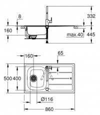 Grohe Bauedge mosogató és csaptelep (31562SD0) Konyhai termékek - Mosogató - Mosogató csaptelep - 348053