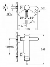 Grohe Essence egykaros kádcsaptelep (33624001) Háztartás / Otthon / Kültér - Fürdőszoba / wc - Kiegészítő - 348192