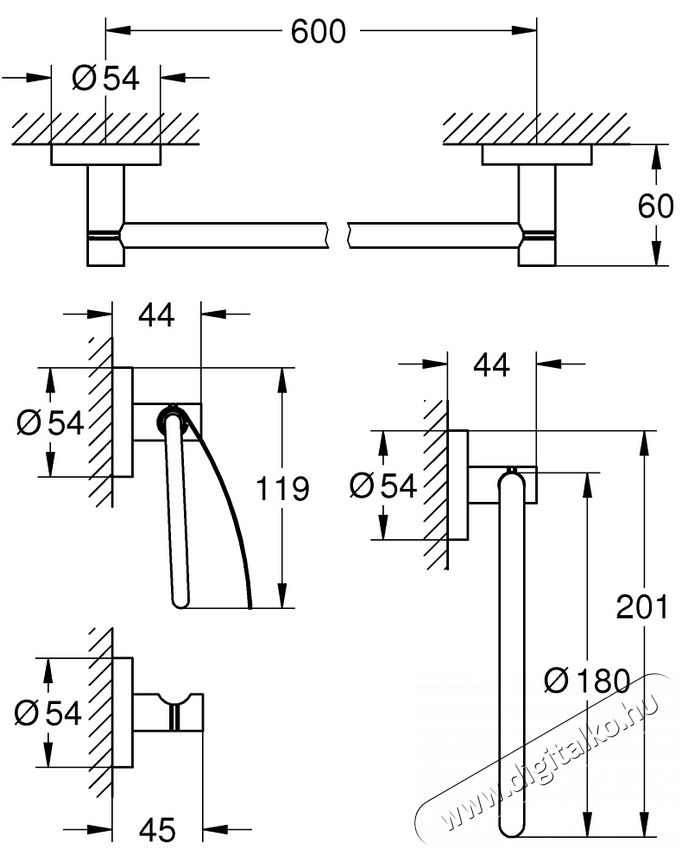 Grohe ESSENTIALS mester fürdőszobai kiegészítők szett 4 a 1-ben - 40776001 Háztartás / Otthon / Kültér - Fürdőszoba / wc - Kiegészítő - 360942