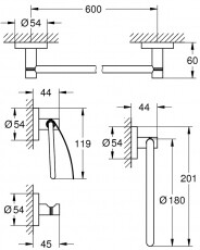 Grohe ESSENTIALS mester fürdőszobai kiegészítők szett 4 a 1-ben - 40776001 Háztartás / Otthon / Kültér - Fürdőszoba / wc - Kiegészítő - 360942