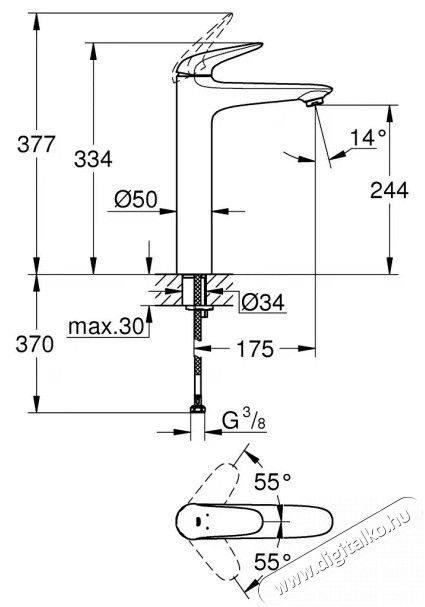 Grohe Eurostyle egykaros bidé csaptelep (XL-es méret) - 23719003 Háztartás / Otthon / Kültér - Fürdőszoba / wc - Kiegészítő - 360936