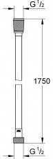 Grohe SILVERFLEX TWISTFREE zuhanygégecső 1750 Háztartás / Otthon / Kültér - Fürdőszoba / wc - Kiegészítő - 360949