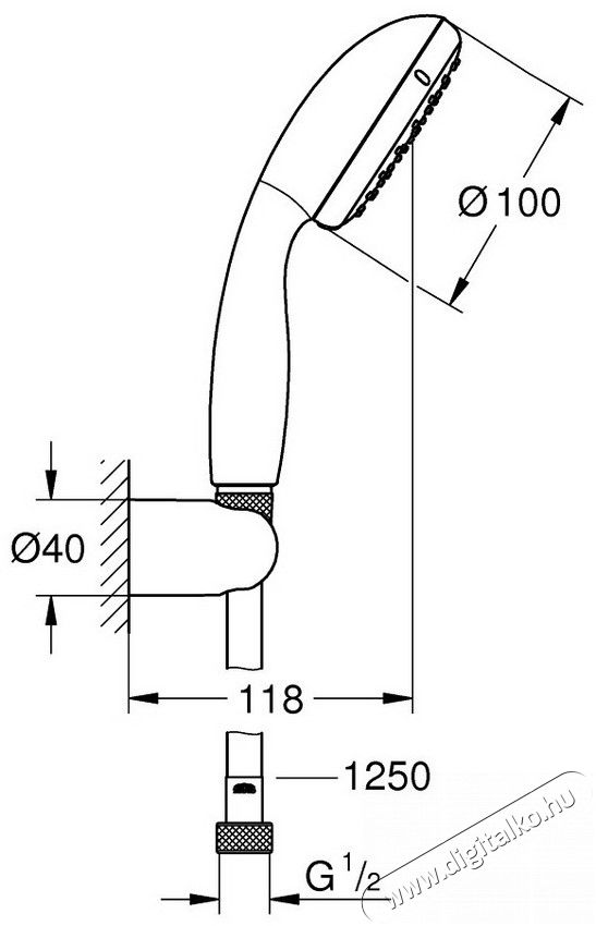 Grohe Tempesta 100 falitartós kézizuhany 2779810E Háztartás / Otthon / Kültér - Fürdőszoba / wc - Kiegészítő - 360944