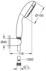 Grohe Tempesta 100 falitartós kézizuhany 2779810E Háztartás / Otthon / Kültér - Fürdőszoba / wc - Kiegészítő - 360944