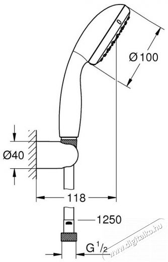 Grohe Tempesta 100 falitartós kézizuhany 2779810E Háztartás / Otthon / Kültér - Fürdőszoba / wc - Kiegészítő - 360944