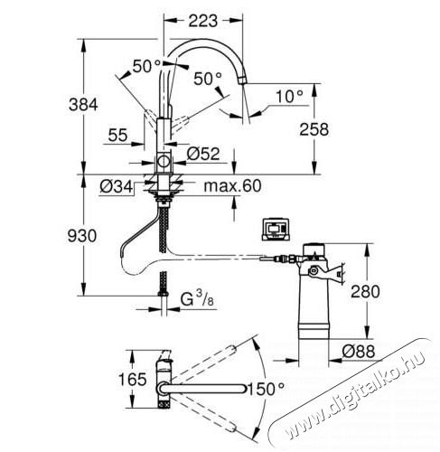 Grohe Blue Pure Baucurve Csaptelep szett (30385000) Konyhai termékek - Mosogató - Mosogató csaptelep - 359650