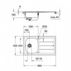 Grohe K200 rozsdamentes acél mosogatótálca (31720SD0) Egyéb - Nem forgalmazzuk ! - 362719