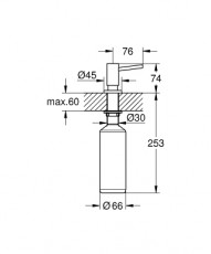 Grohe Cosmopolitan Mosogatószeradagoló - ezüst Háztartás / Otthon / Kültér - Fürdőszoba / wc - Szappan adagoló - 370717