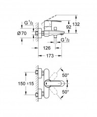 Grohe Wave Cosmopolitan kád csaptelep (23209000) Háztartás / Otthon / Kültér - Fürdőszoba / wc - Kiegészítő - 370836