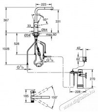 Grohe BLUE PURE VENTO Kezdőkészlet S-Size szűrővel és kihúzható habósítóval Konyhai termékek - Mosogató - Mosogató csaptelep - 473618