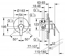 Grohe 23558002 Start OHM egykaros falba &eacute;p&iacute;thető k&aacute;dcsaptelep, automata zuhanyv&aacute;lt&oacute;, 46mm ker&aacute;mia bet&eacute;t, kr&oacute;m (23558002) H&aacute;ztart&aacute;s / Otthon / K&uuml;lt&eacute;r - F&uuml;rdőszoba / wc - Kieg&eacute;sz&iacute;tő - 536697