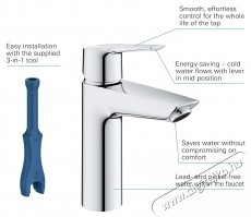 Grohe 23746002 Start OHM  Click  M egykaros mosd&oacute;csaptelep, gyorsszerelő rendszer, v&iacute;ztakar&eacute;kos 28mm ker&aacute;mia bet&eacute;t, kr&oacute;m (23746002) H&aacute;ztart&aacute;s / Otthon / K&uuml;lt&eacute;r - F&uuml;rdőszoba / wc - Kieg&eacute;sz&iacute;tő - 536722