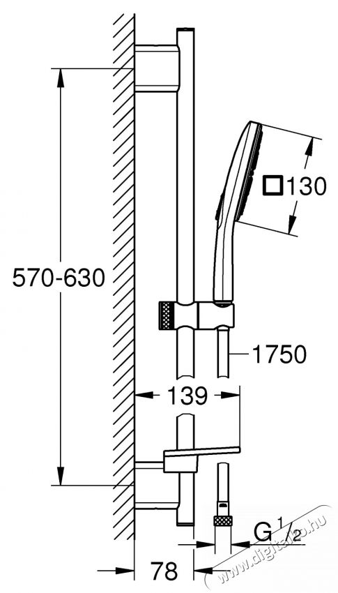 Grohe 26596000 Vit SmartActive Cube 130 zuhanyszett, &aacute;ll&iacute;that&oacute; 600mm zuhanyr&uacute;d, 1750mm g&eacute;gecső, 3 funkci&oacute;s zuhanyfej, kr&oacute;m (26596000) H&aacute;ztart&aacute;s / Otthon / K&uuml;lt&eacute;r - F&uuml;rdőszoba / wc - Kieg&eacute;sz&iacute;tő - 536687