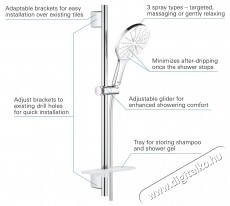 Grohe 26598000 Vitalio SmartActive 150 zuhanyszett, 3funkci&oacute;s, &aacute;ll&iacute;that&oacute; 600mm zuhanyr&uacute;d, 1750mm g&eacute;gecső, kr&oacute;m (26598000) H&aacute;ztart&aacute;s / Otthon / K&uuml;lt&eacute;r - F&uuml;rdőszoba / wc - Kieg&eacute;sz&iacute;tő - 536672