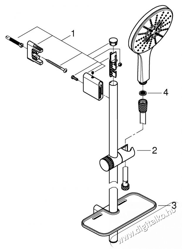 Grohe 26598000 Vitalio SmartActive 150 zuhanyszett, 3funkci&oacute;s, &aacute;ll&iacute;that&oacute; 600mm zuhanyr&uacute;d, 1750mm g&eacute;gecső, kr&oacute;m (26598000) H&aacute;ztart&aacute;s / Otthon / K&uuml;lt&eacute;r - F&uuml;rdőszoba / wc - Kieg&eacute;sz&iacute;tő - 536672