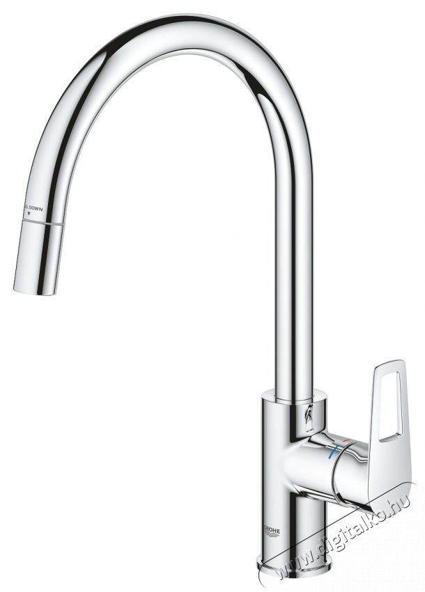 Grohe 30556000 Startloop Egykaros mosogat&oacute;csaptelep, Magas&iacute;tott J kivitel, Kih&uacute;zhat&oacute; fej, Forgathat&oacute; kifoly&oacute;cső, Kr&oacute;m Konyhai term&eacute;kek - Mosogat&oacute; - Mosogat&oacute; csaptelep - 536690
