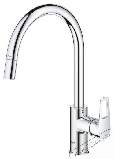 Grohe 30556000 Startloop Egykaros mosogat&oacute;csaptelep, Magas&iacute;tott J kivitel, Kih&uacute;zhat&oacute; fej, Forgathat&oacute; kifoly&oacute;cső, Kr&oacute;m Konyhai term&eacute;kek - Mosogat&oacute; - Mosogat&oacute; csaptelep - 536690