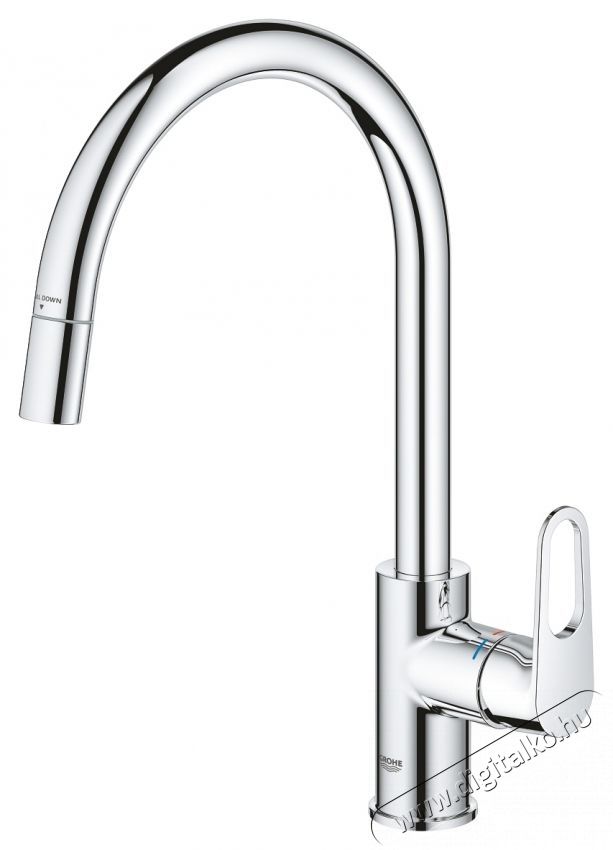 Grohe 30569000 Start Flow Egykaros mosogat&oacute;csaptelep, Magas&iacute;tott U kivitel, Kih&uacute;zhat&oacute; cső, Forgathat&oacute; kifoly&oacute;cső, Kr&oacute;m Konyhai term&eacute;kek - Mosogat&oacute; - Mosogat&oacute; csaptelep - 536692