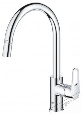 Grohe 30569000 Start Flow Egykaros mosogat&oacute;csaptelep, Magas&iacute;tott U kivitel, Kih&uacute;zhat&oacute; cső, Forgathat&oacute; kifoly&oacute;cső, Kr&oacute;m Konyhai term&eacute;kek - Mosogat&oacute; - Mosogat&oacute; csaptelep - 536692