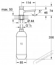 Grohe 36194000 Konyhai szappanadagol&oacute;, pultra szerelhető, 1l, Kr&oacute;m H&aacute;ztart&aacute;s / Otthon / K&uuml;lt&eacute;r - F&uuml;rdőszoba / wc - Szappan adagol&oacute; - 536695