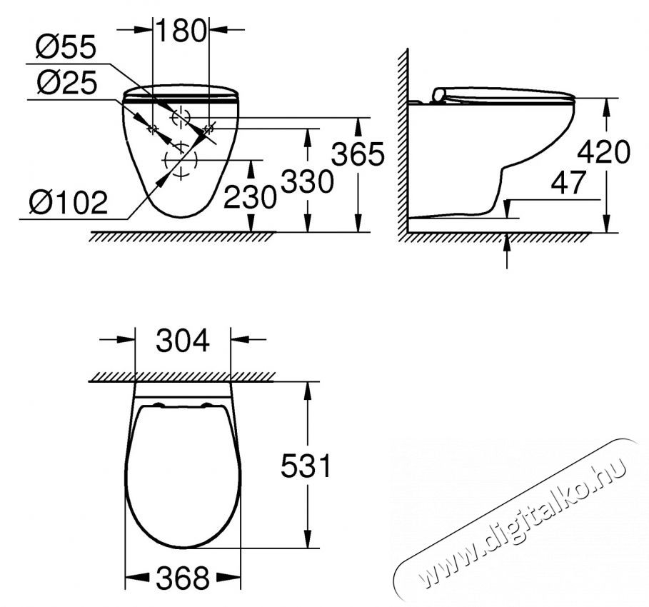 Grohe 39351000 Bau WC cs&eacute;sze, f&uuml;ggesztett, SoftClose &uuml;lők&eacute;vel, v&iacute;zszintes lefoly&oacute;, Rimless, v&iacute;zsug&aacute;rral &ouml;bl&iacute;thető, Feh&eacute;r H&aacute;ztart&aacute;s / Otthon / K&uuml;lt&eacute;r - F&uuml;rdőszoba / wc - Kieg&eacute;sz&iacute;tő - 536673