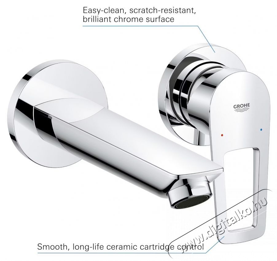 Grohe Bauloop 20289001 mosd&oacute;csaptelep 20289001, 1/2  , falra szerelhető, egykaros, 170 mm-es cső, ker&aacute;miapatron, kr&oacute;m Konyhai term&eacute;kek - Mosogat&oacute; - Mosogat&oacute; csaptelep - 536685