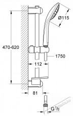 Grohe Euphoria 110 27266001 Zuhanyoszlop, 600 mm-es konzol, zuhanyhoz, 1 funkci&oacute;, 1,75 m t&ouml;mlő, polc, v&iacute;zkő&aacute;ll&oacute;, kr&oacute;m H&aacute;ztart&aacute;s / Otthon / K&uuml;lt&eacute;r - F&uuml;rdőszoba / wc - Kieg&eacute;sz&iacute;tő - 536738