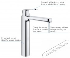 Grohe Eurosmart Cosmopolitan 23921000 egykaros mosd&oacute;csaptelep, 3/8 , XL m&eacute;ret, Kr&oacute;m Konyhai term&eacute;kek - Mosogat&oacute; - Mosogat&oacute; csaptelep - 536681