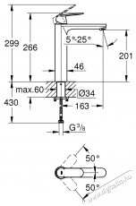 Grohe Eurosmart Cosmopolitan 23921000 egykaros mosd&oacute;csaptelep, 3/8 , XL m&eacute;ret, Kr&oacute;m Konyhai term&eacute;kek - Mosogat&oacute; - Mosogat&oacute; csaptelep - 536681