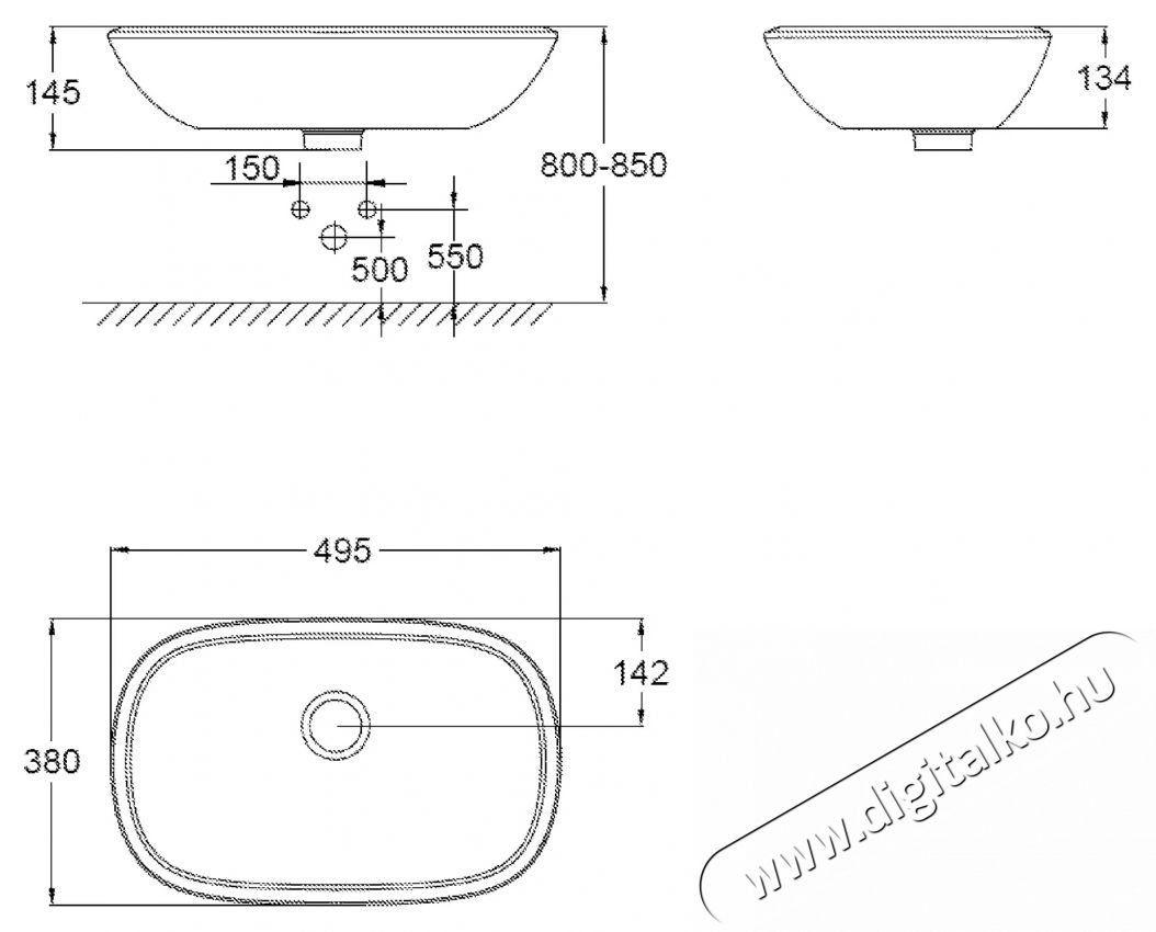 Grohe Eurostyle mosd&oacute; 39216000, 500 x 380 mm, munkalapra szerelhető, hyperclean, ker&aacute;mia, feh&eacute;r H&aacute;ztart&aacute;s / Otthon / K&uuml;lt&eacute;r - F&uuml;rdőszoba / wc - Kieg&eacute;sz&iacute;tő - 536708
