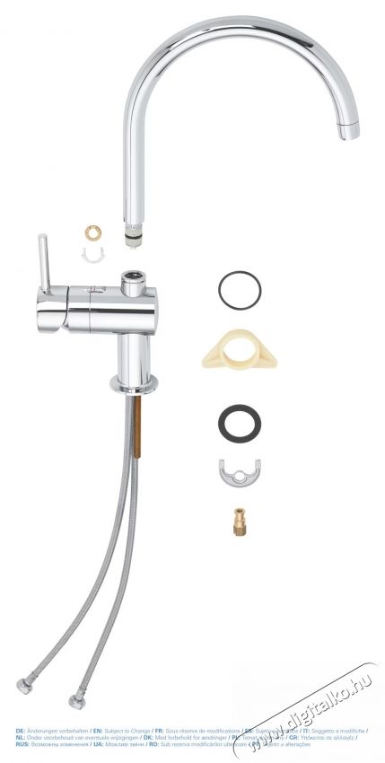 Grohe Minta konyhai csaptelep 32917000, 3/8 , egykaros, magas cs&ouml;ves, C t&iacute;pus&uacute;, forgathat&oacute;, hat&aacute;rol&oacute;, kr&oacute;m Konyhai term&eacute;kek - Mosogat&oacute; - Mosogat&oacute; csaptelep - 536680