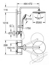 Grohe 26403001 Vitalio Joy 260 Termoszt&aacute;tos zuhanyrendszer, 3 funkci&oacute;s, SafeStop gomb (max 38&deg;C), kr&oacute;m H&aacute;ztart&aacute;s / Otthon / K&uuml;lt&eacute;r - F&uuml;rdőszoba / wc - Kieg&eacute;sz&iacute;tő - 536632