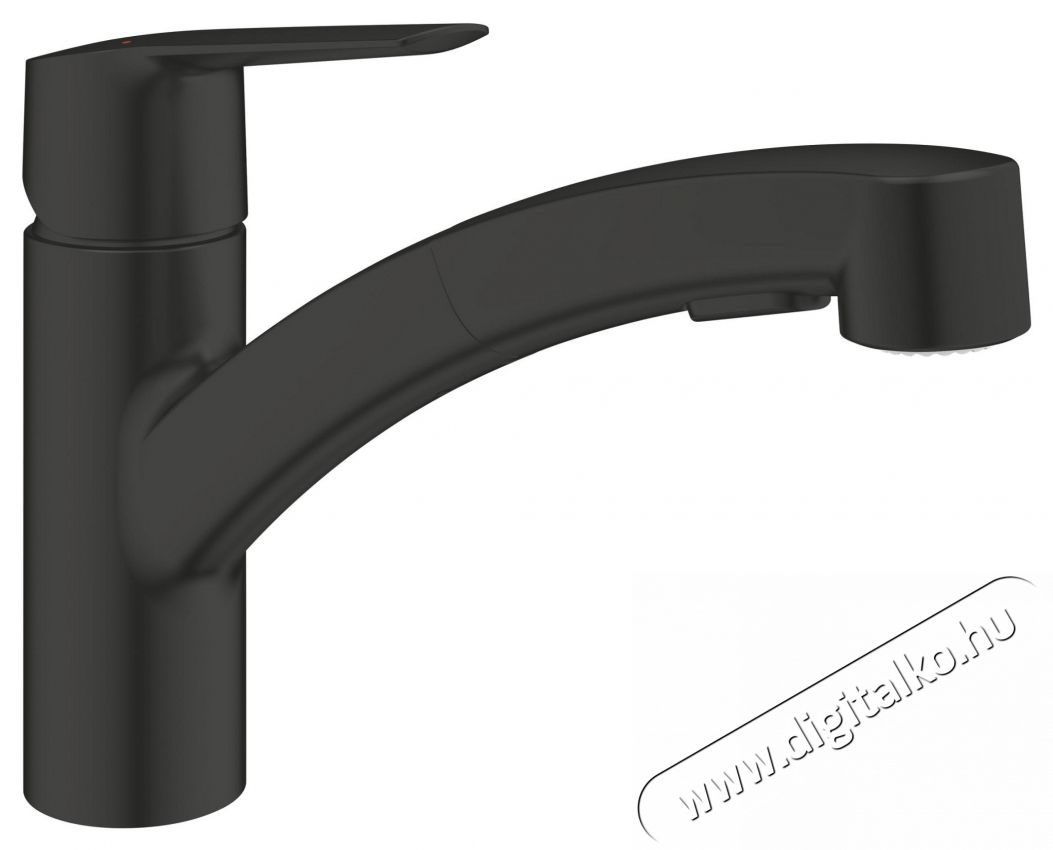 Grohe 303072431 Start Egykaros mosogat&oacute;csaptelep, Elford&iacute;that&oacute; kifoly&oacute;cső, Kih&uacute;zhat&oacute; zuhanyfej kifoly&aacute;s v&aacute;lt&oacute; funkci&oacute;val, Matt fekete H&aacute;ztart&aacute;s / Otthon / K&uuml;lt&eacute;r - F&uuml;rdőszoba / wc - Kieg&eacute;sz&iacute;tő - 536664